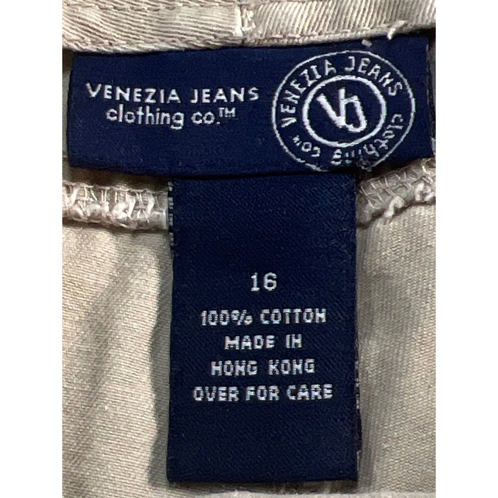 Venezia Jeans Clothing Co Womens Khaki Cotton Chino Shorts Size 16 Tan 5 Inseam - Picture 6 of 8